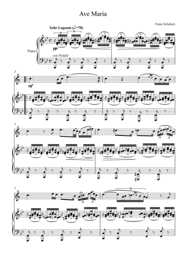 Franz Schubert - Ave Maria (Saxophone Tenor) Bb Key (arr. André Laitano)