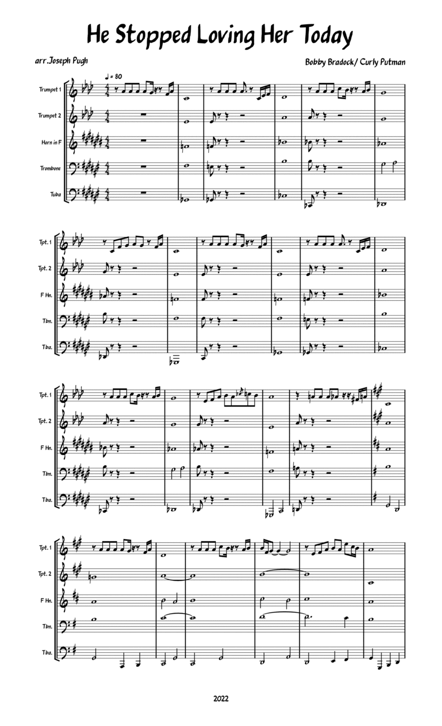He Stopped Loving Her Today (arr. Joseph Pugh)