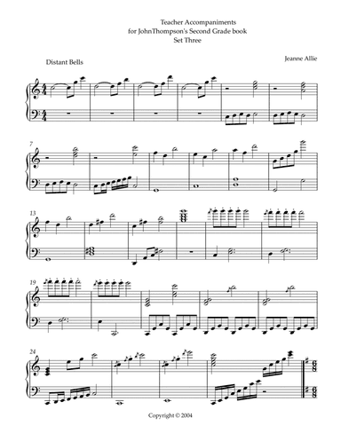 Teacher Accompaniments for John Thompson's Second Grade book, Set 3