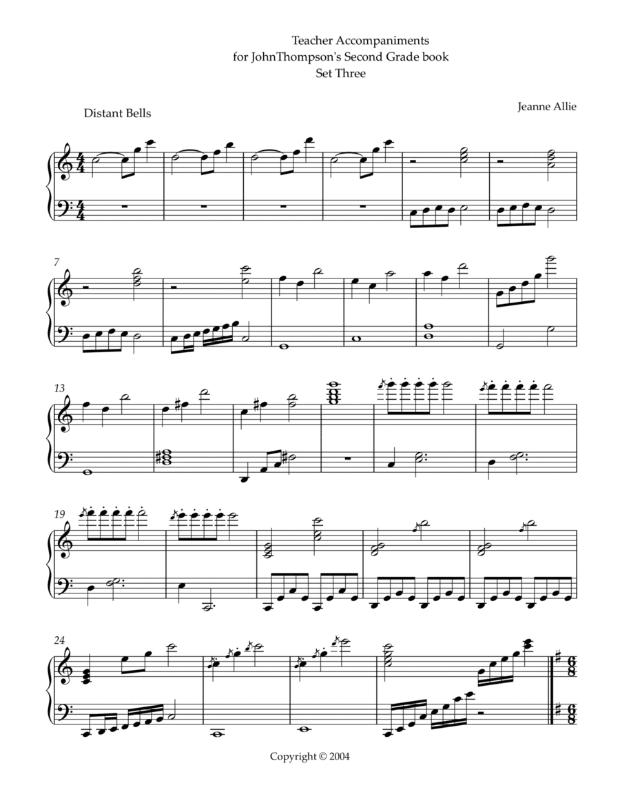 Teacher Accompaniments for John Thompson's Second Grade book, Set 3