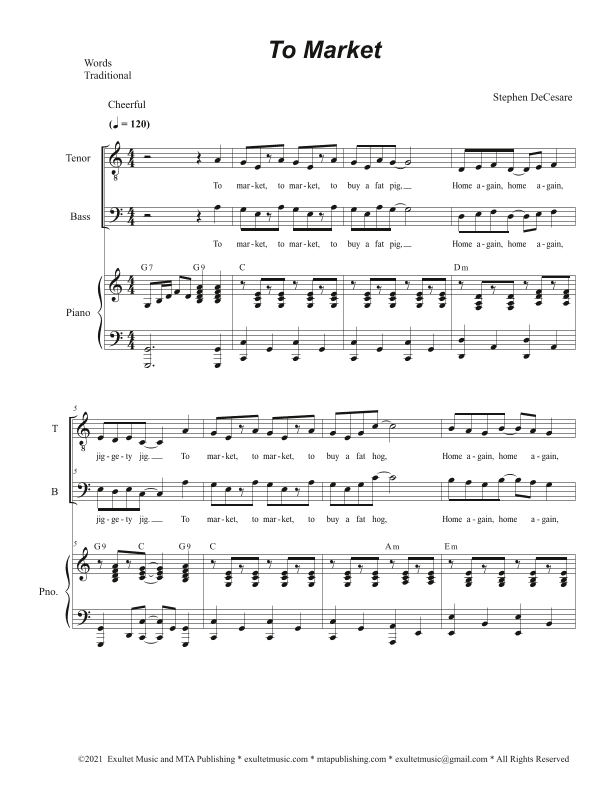 To Market (2-part choir - (TB)