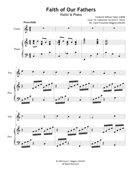 Faith of Our Fathers (Violin & Piano) (arr. Carol Troutman Wiggins [ASCAP])