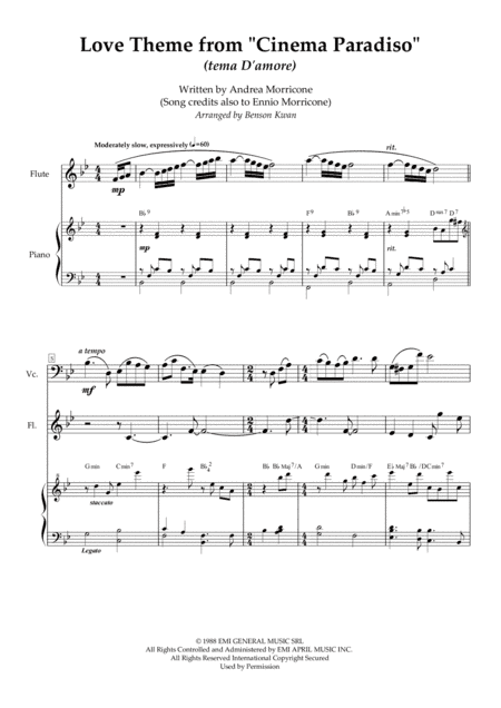 Love Theme (tema D'amore) (arr. Benson Kwan)