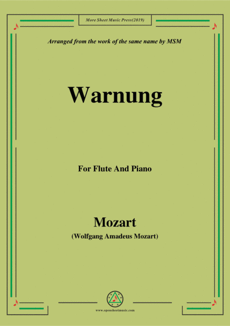 Mozart-Warnung,for Flute and Piano (arr. MSM)