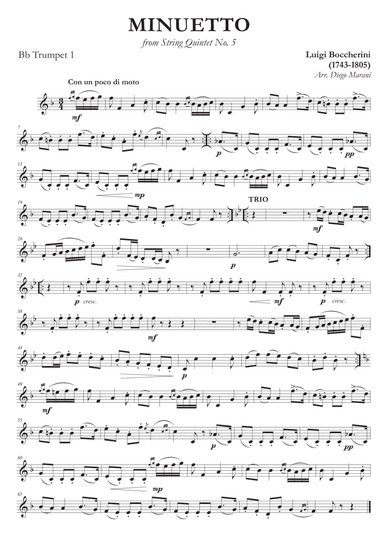 Boccherini's Minuet for Brass Quartet (arr. Diego Marani)