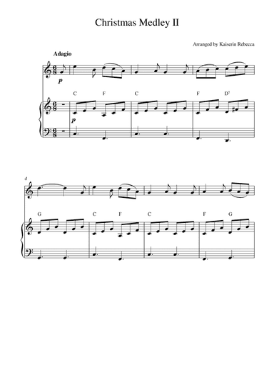 Christmas Medley II (for violin solo and piano accompaniment) (arr. Kaiserin Rebecca)