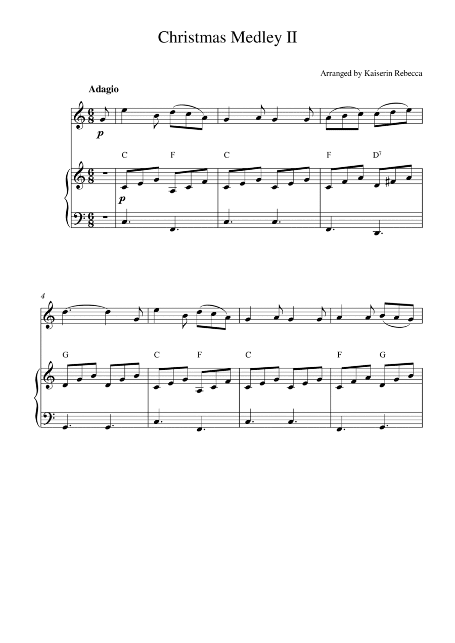 Christmas Medley II (for violin solo and piano accompaniment) (arr. Kaiserin Rebecca)