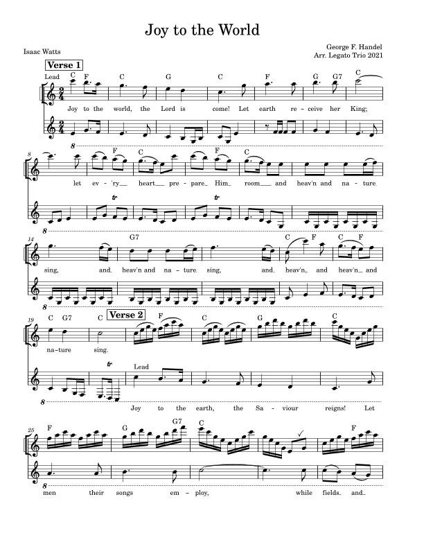 Joy the the World (arr. Legato Trio)