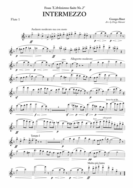 Intermezzo from "L'Arlesienne Suite No. 2" for Flute Quartet (arr. Diego Marani)