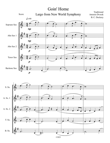 Goin' Home - Largo from New World Symphony (Sax Quintet) (arr. B. C. Dockery)