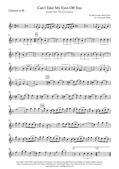 Can't Take My Eyes Off Of You (arr. Fernando Britto)