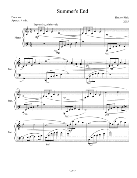 Summer's End, for Piano
