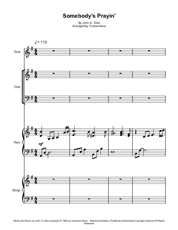 Somebody's Prayin' (arr. Tunescribers)