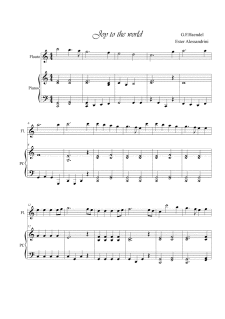 Joy to the world. Flute and piano (arr. Ester Alessandrini)