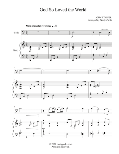 God So Loved the Word (Cello-Piano) (arr. Marty Parks)