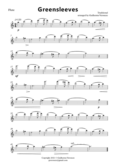 Greensleeves (Flute duet) (arr. Guilherme Veroneze)