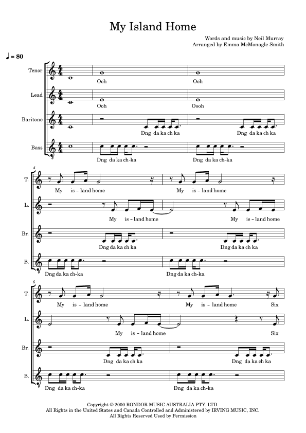 My Island Home (arr. Emma McMonagle Smith)