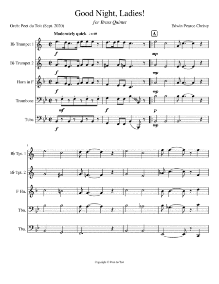 Good Night Ladies (arr. Peet du Toit)