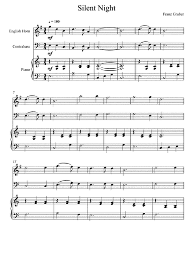 Franz Gruber - Silent Night (English Horn and Double Bass Duet) (arr. André Laitano)