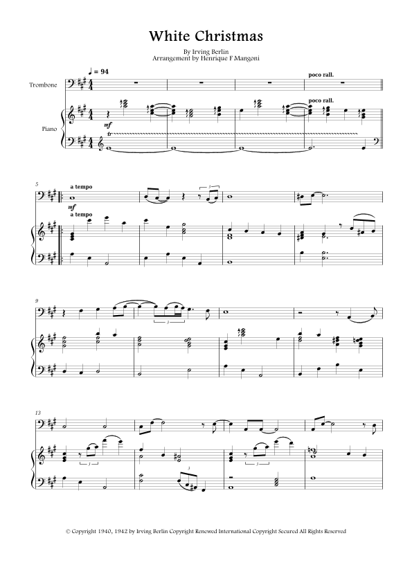 White Christmas (arr. Henrique F Mangoni)