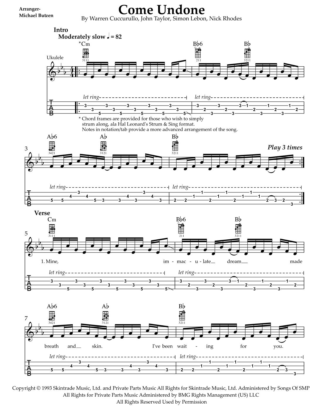 Come Undone (arr. Michael Butzen)