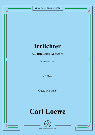 Loewe-Irrlichter,in G Major,Op.62 H.I No.6 (arr. OSM Press)