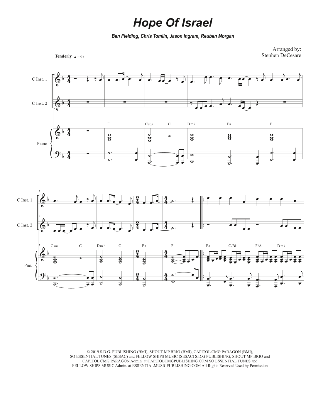 Hope Of Israel (arr. Stephen DeCesare)