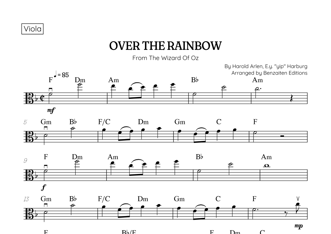 Over The Rainbow (arr. Benzaiten Editions)