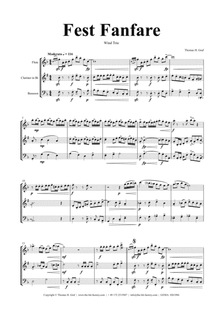 Fest Fanfare - Classical Festive Fanfare - Opener - Wind Trio
