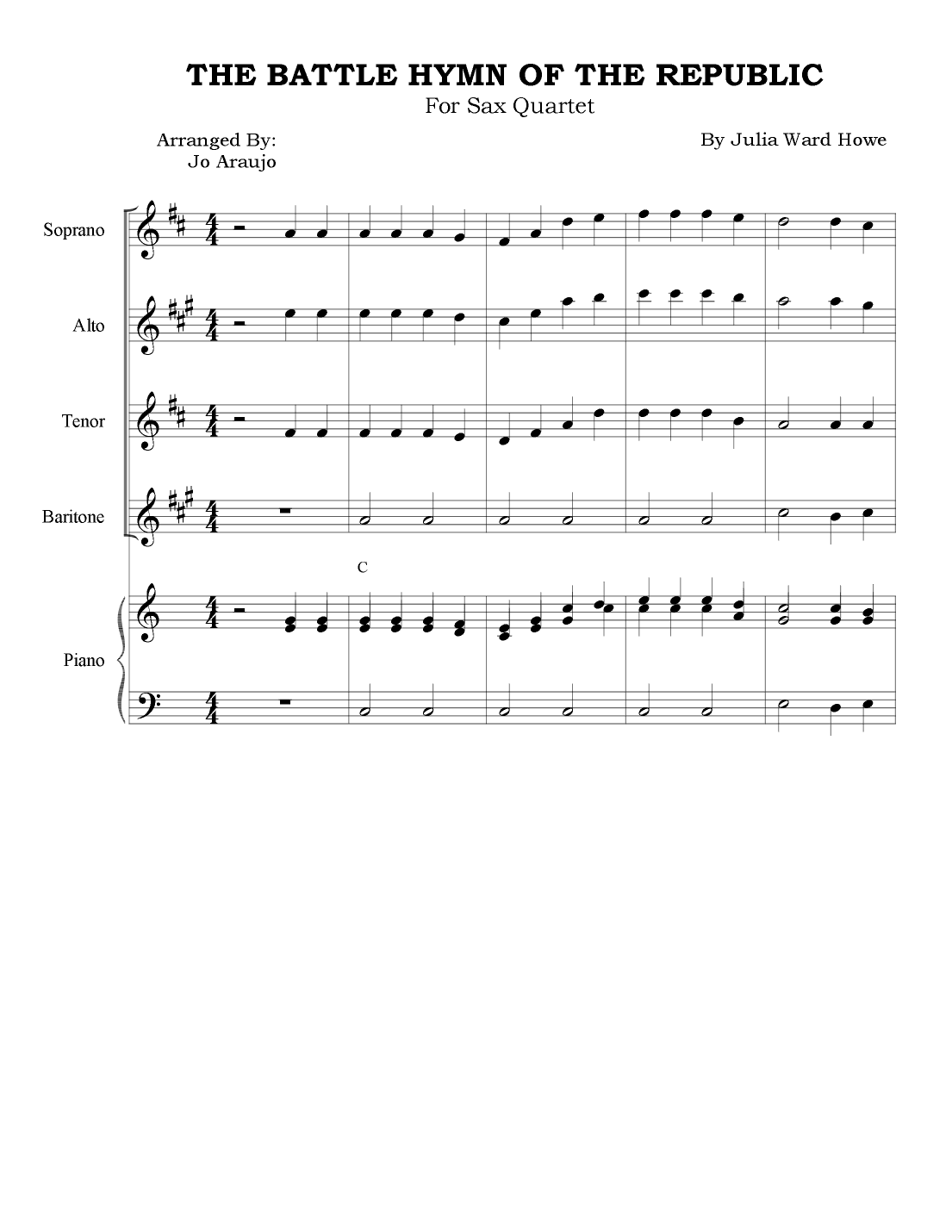 THE BATTLE HYMN OF THE REPUBLIC (arr. Jo Araujo)