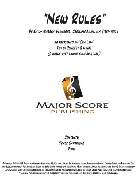 New Rules (arr. MAJOR SCORE PUBLISHING TM.)