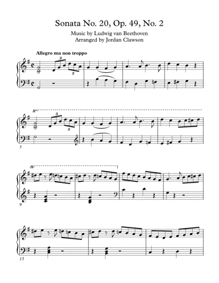 Sonata No. 20, Op. 49, No. 2 - Allegro ma non troppo (arr. Jordan Clawson)