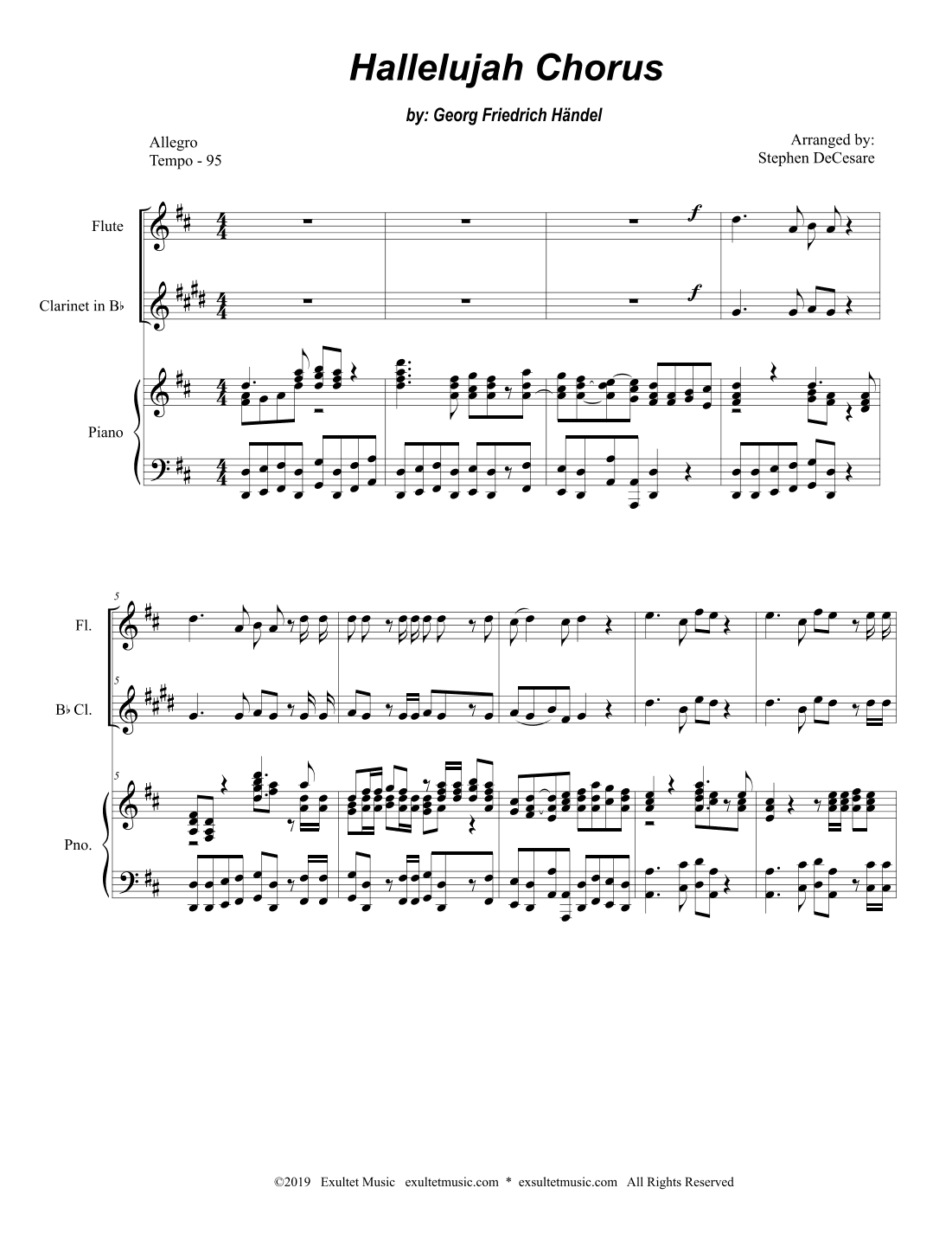 Hallelujah Chorus (Duet for Flute and Bb-Clarinet) (arr. Stephen DeCesare)