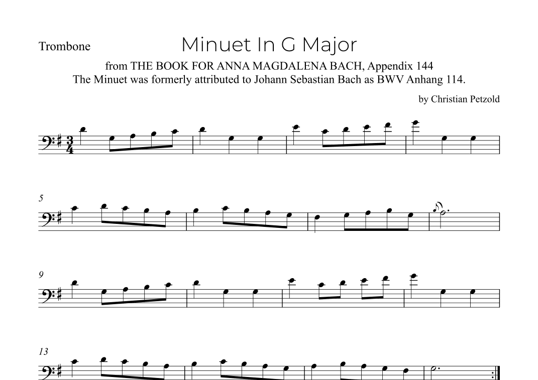 Minuet In G Major (arr. Alex Nunes Rodrigues)