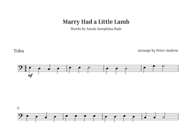 Marry Had  a Little Lamb (arr. Peter Andrew)