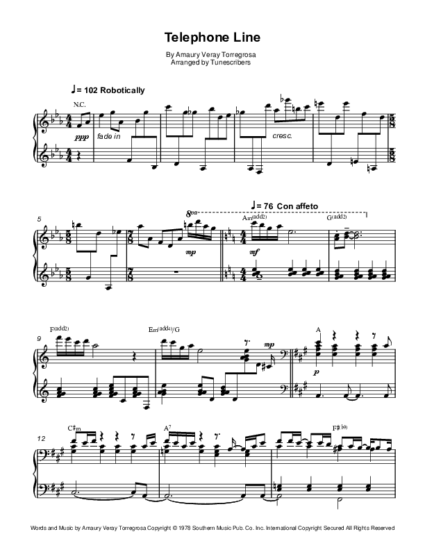 Telephone Line (Revision) (arr. Tunescribers)