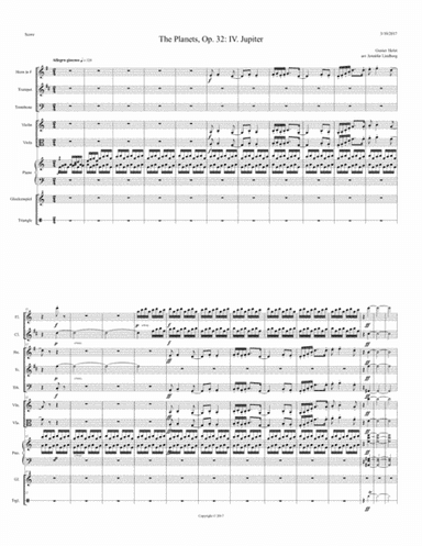 Jupiter from The Planets for 9-Piece Chamber Ensemble (arr. Jennifer Lindberg)