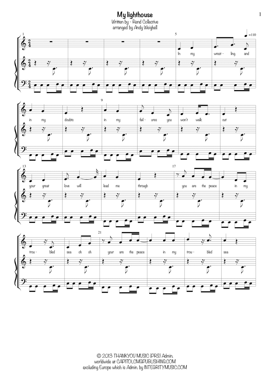 My Lighthouse (arr. Andy Weighell)