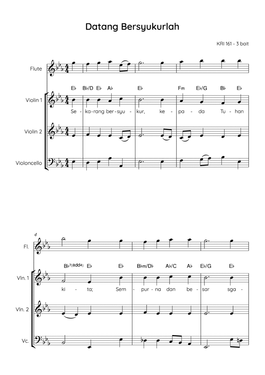 Now Thank We All Our God / Datang Bersyukurlah (arr. Angie Wiranata)