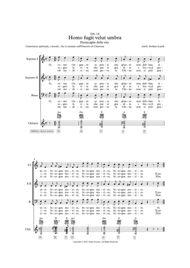 Passacaglia della vita (Homo fugit velut umbra) - Stefano Landi - Score Only (arr. Arturo Escorza)