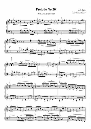 Prelude and Fugue in A minor, BWV 865 (arr. Thomas Jancso)