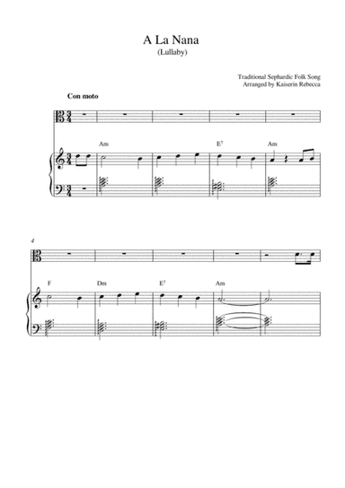 A La Nana (Lullaby) (arr. Kaiserin Rebecca)