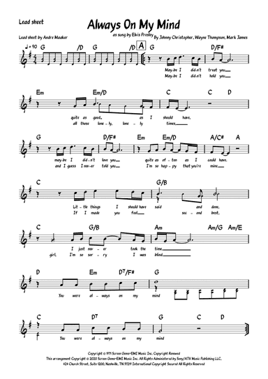 Always On My Mind (arr. Andre Maaker)