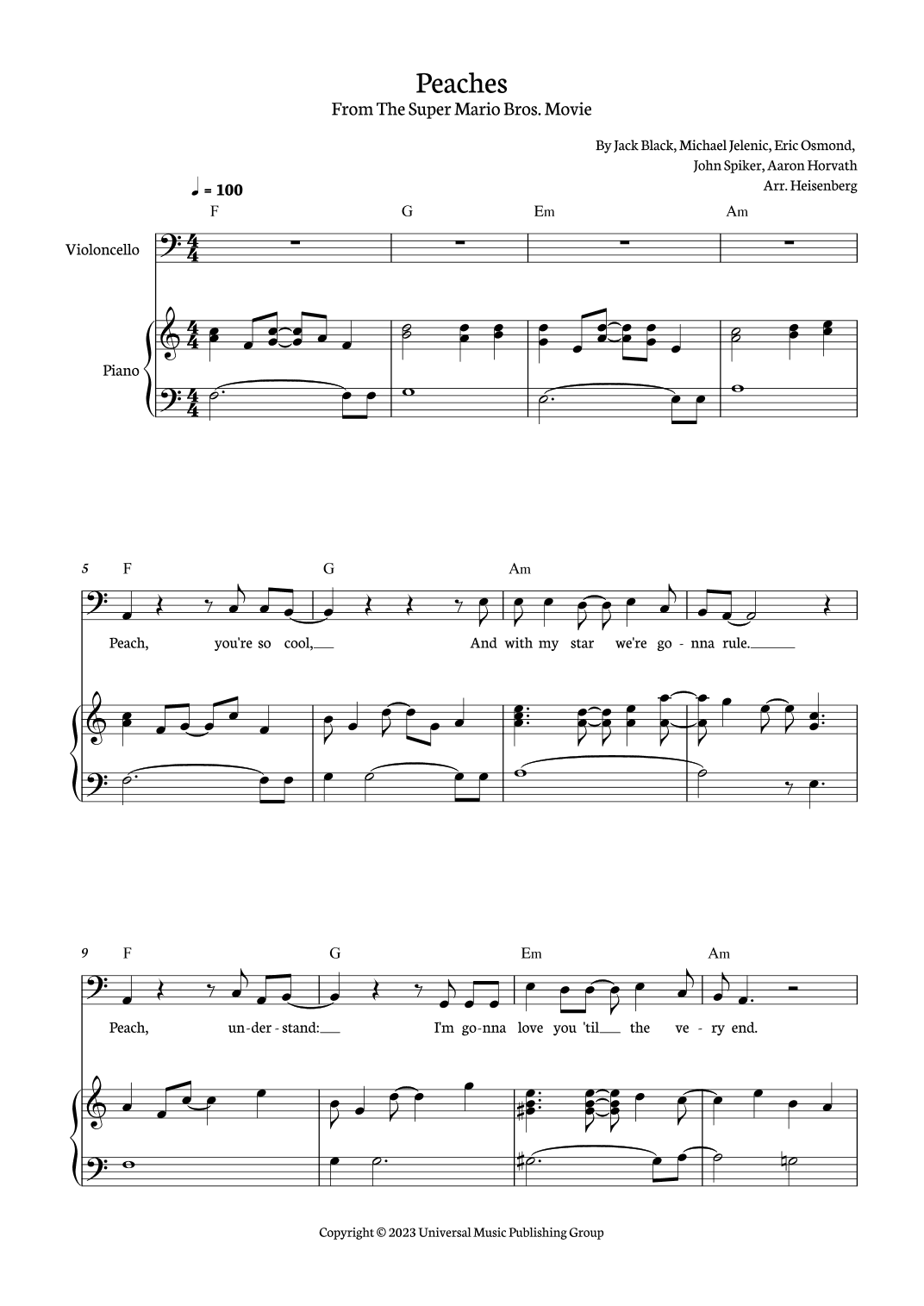 Peaches (arr. Heisenberg)
