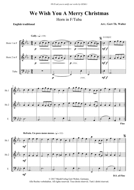 We Wish You A Merry Christmas (arr. Gert Th. Walter)