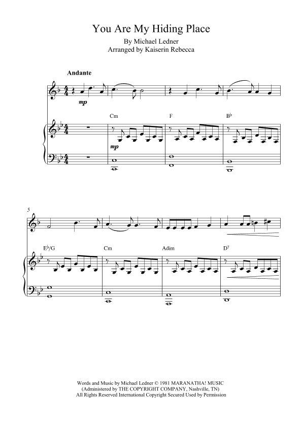 You Are My Hiding Place (arr. Kaiserin Rebecca)