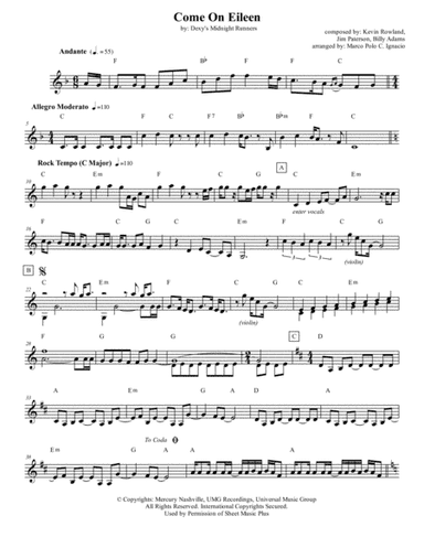 Come On Eileen (arr. Marco Polo C. Ignacio)