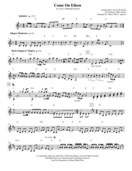 Come On Eileen (arr. Marco Polo C. Ignacio)