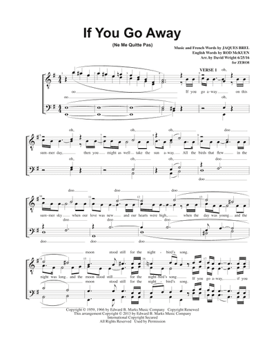 If You Go Away (arr. David Wright)