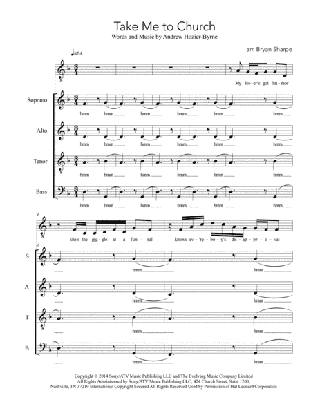 Take Me To Church (arr. Bryan Sharpe)